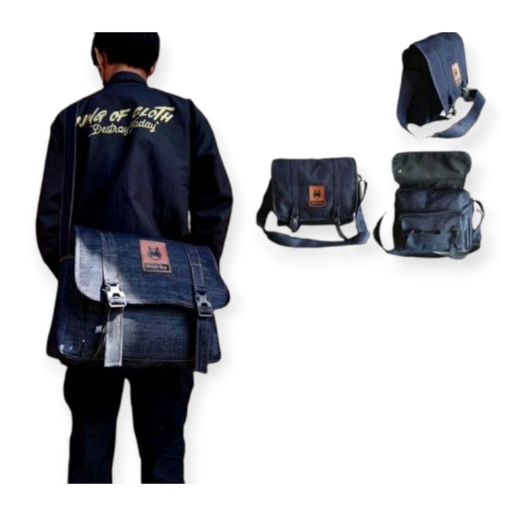 Tas levis pria, muat laptop 14” tali adjustable, kuat & simpel.