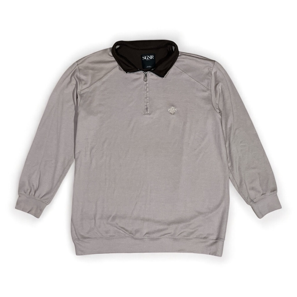 Preloved SGNR SIGNORE Polo Marvin IV Half Zip Minimal Ribs Mix Fleece - Size L