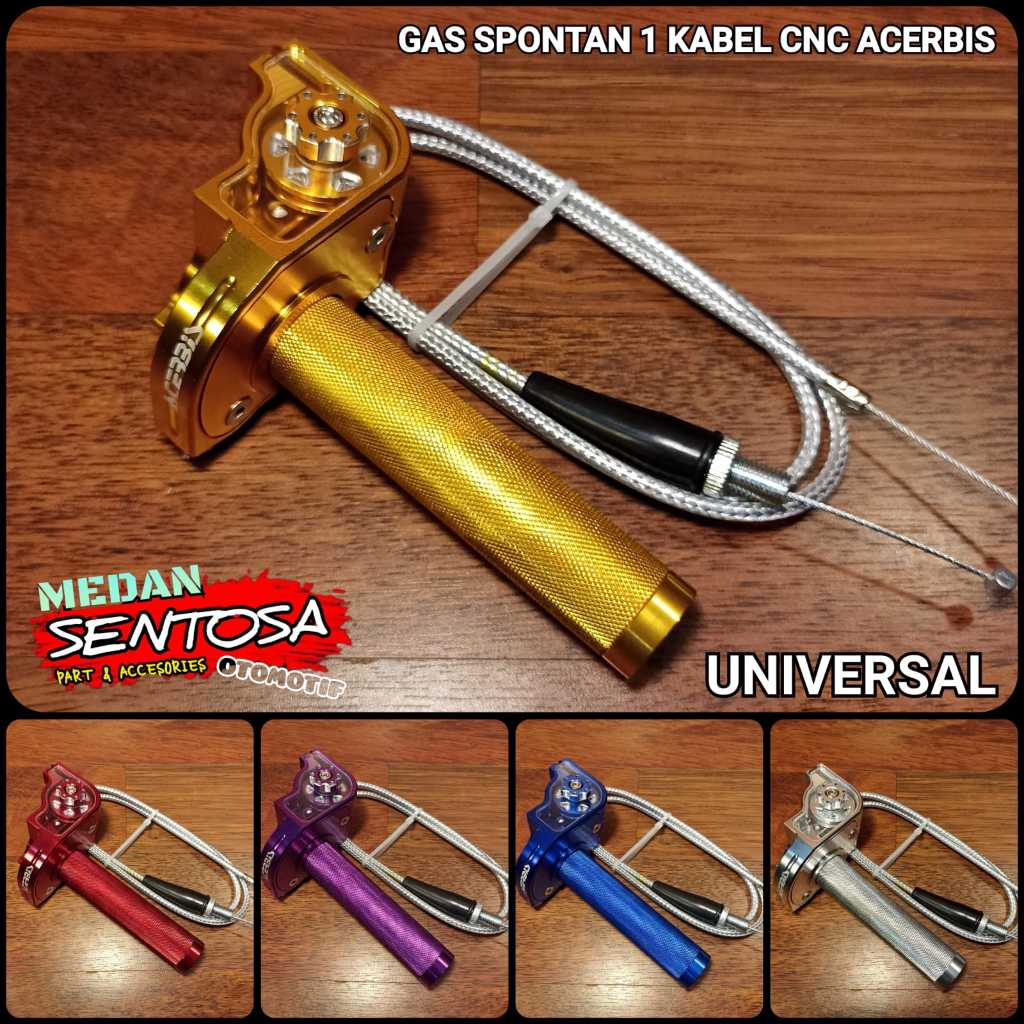 GAS SPONTAN 1 KABEL CNC ACERBIS BEARING PANJANG KABEL 110CM UNIVERSAL GL/CB RACING/CB HEREX/RXKING/V