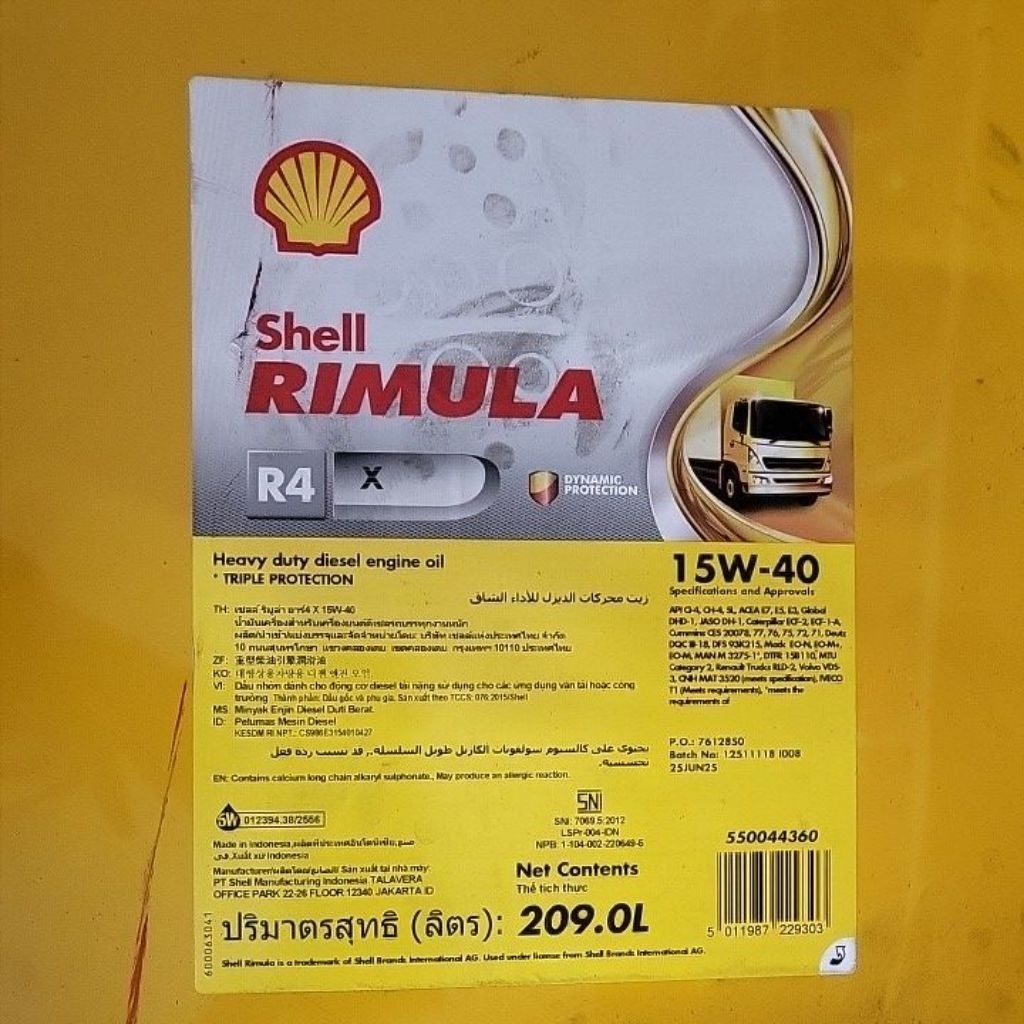 Rimula R4 Eceran / Rimula R4x Eceran 1Liter / R4 plus eceran / Oli mesin diesel ecer