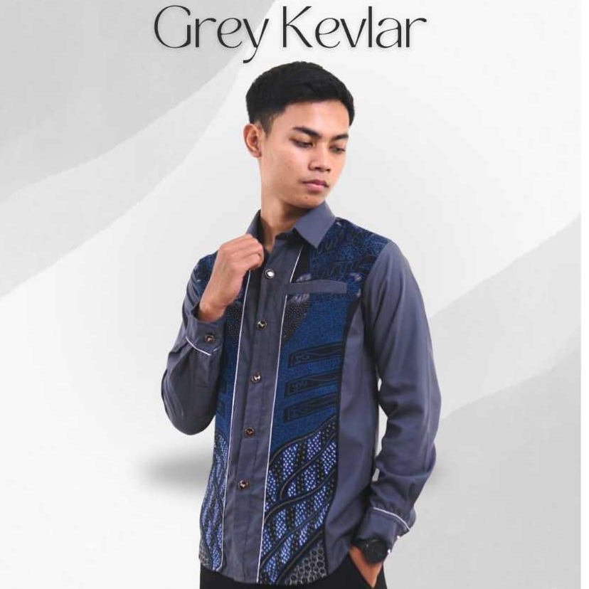 KERTABUMI BATIK PREMIUM - GREY KEVLAR Batik Pria Modern, Elegan dan Keren