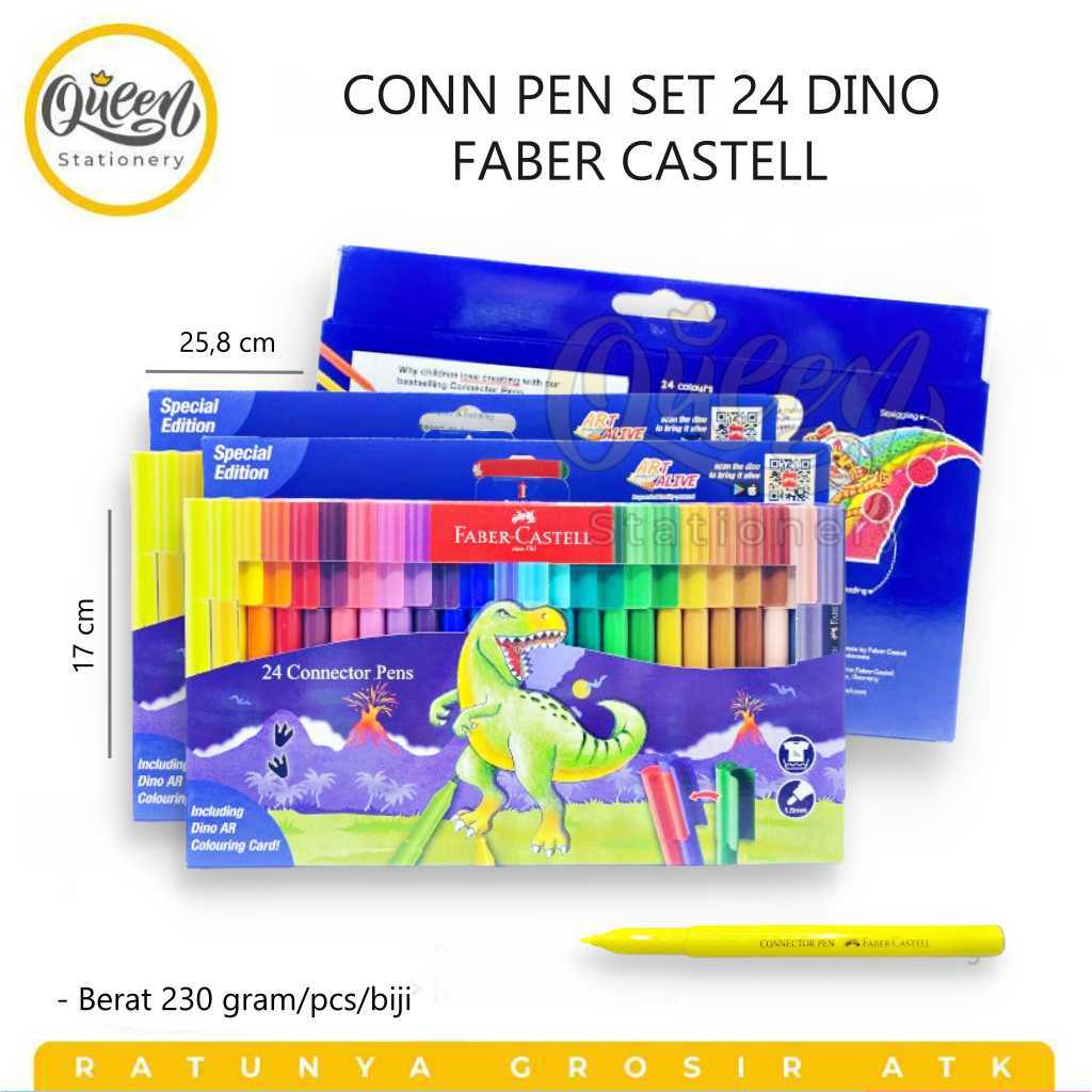 

1 SET CONNECTOR PEN SET 24 DINO FABER CASTELL / SPIDOL GAMBAR WARNA WARNI