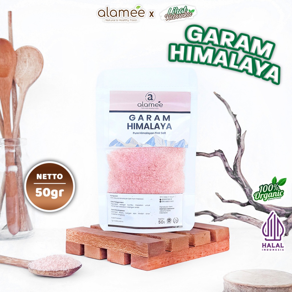 

ALAMEE Garam Himalaya Himalayan Pink Salt Mini Asli Pakistan 50g lihat kebunku