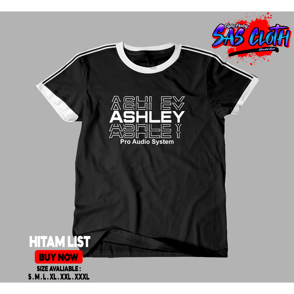 T-shirt Kaos Audio Sound System mixer Logo Ashley / kaos musik / kaos operator sound system terlaris