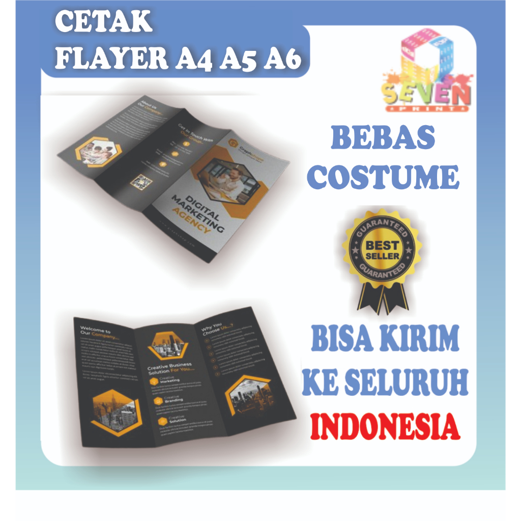 

PRINT BROSUR | PRINT FLYER A4. A5. A6 | 1 Sisi / 2 Sisi - A6 (1 Sisi), Art Paper 120