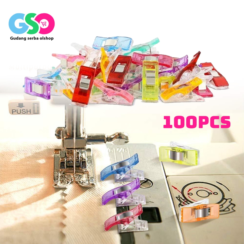 

100pcs Penjepit Kain Jahit Warna Warni Klip Wonder Clip Kuat Untuk Tepi Kain Crafting Quilting