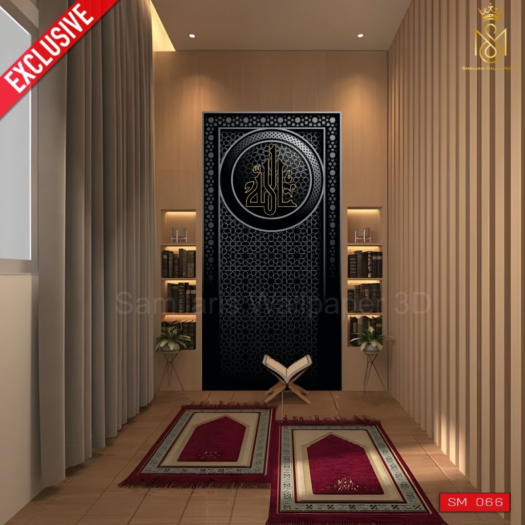 Wallpaper Mihrab Aesthetic | Stiker Musholla Rumah Minimalis Elegan
