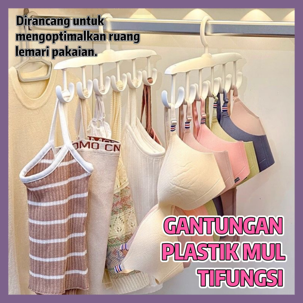Hanger Gantungan Dasi Topi Tas Ikat Pinggang 12 Hook Plastik Serbaguna Rak Sabuk Dasi