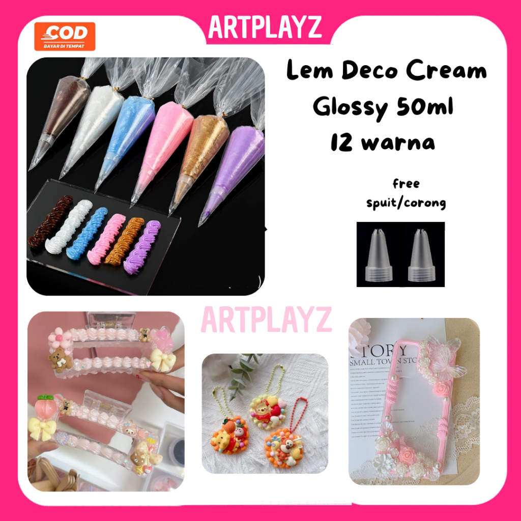 

Lem Deco Cream GLOSSY Uk. 50 ML 12 Warna| DIY
