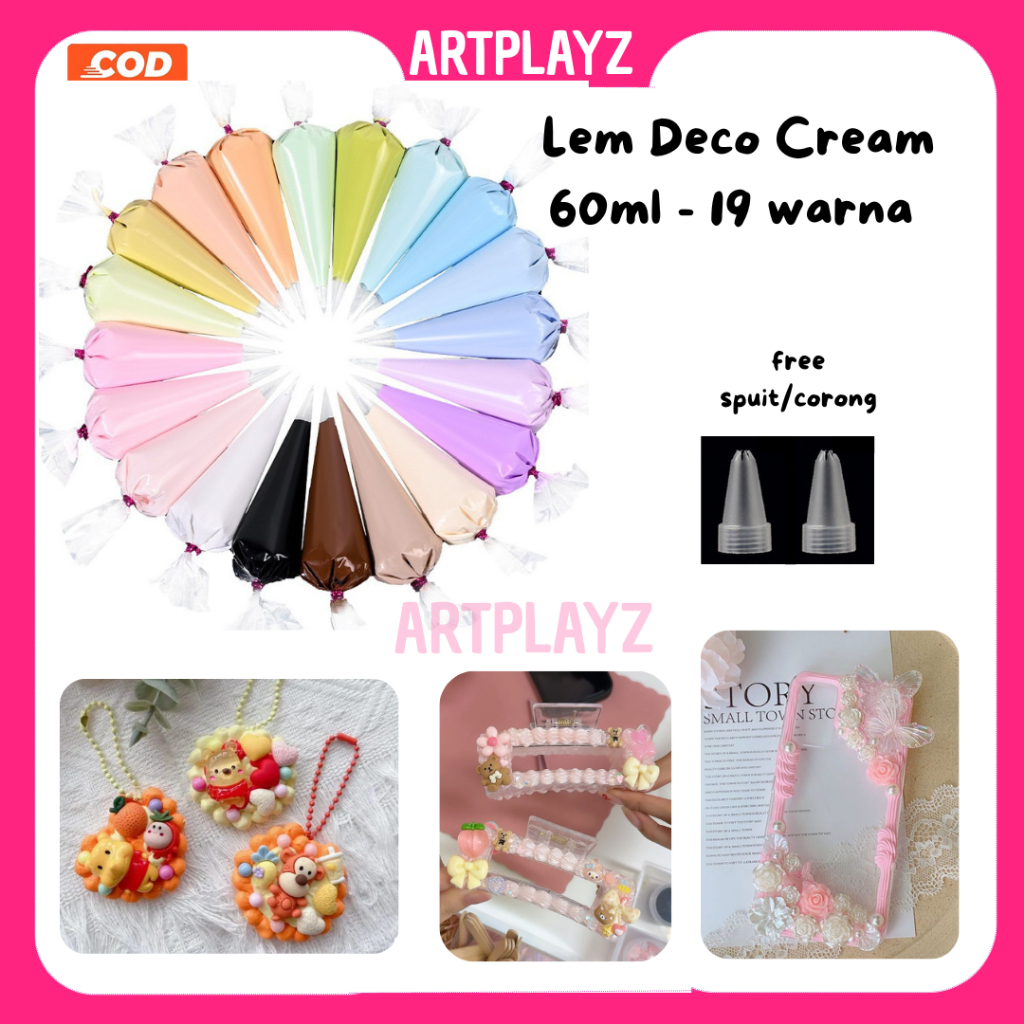 

Lem Deco Krim Resin Clay Uk. 60 ML 19 Warna free spuit, Lem DIY, Deco Cream,Glue Resin DIY