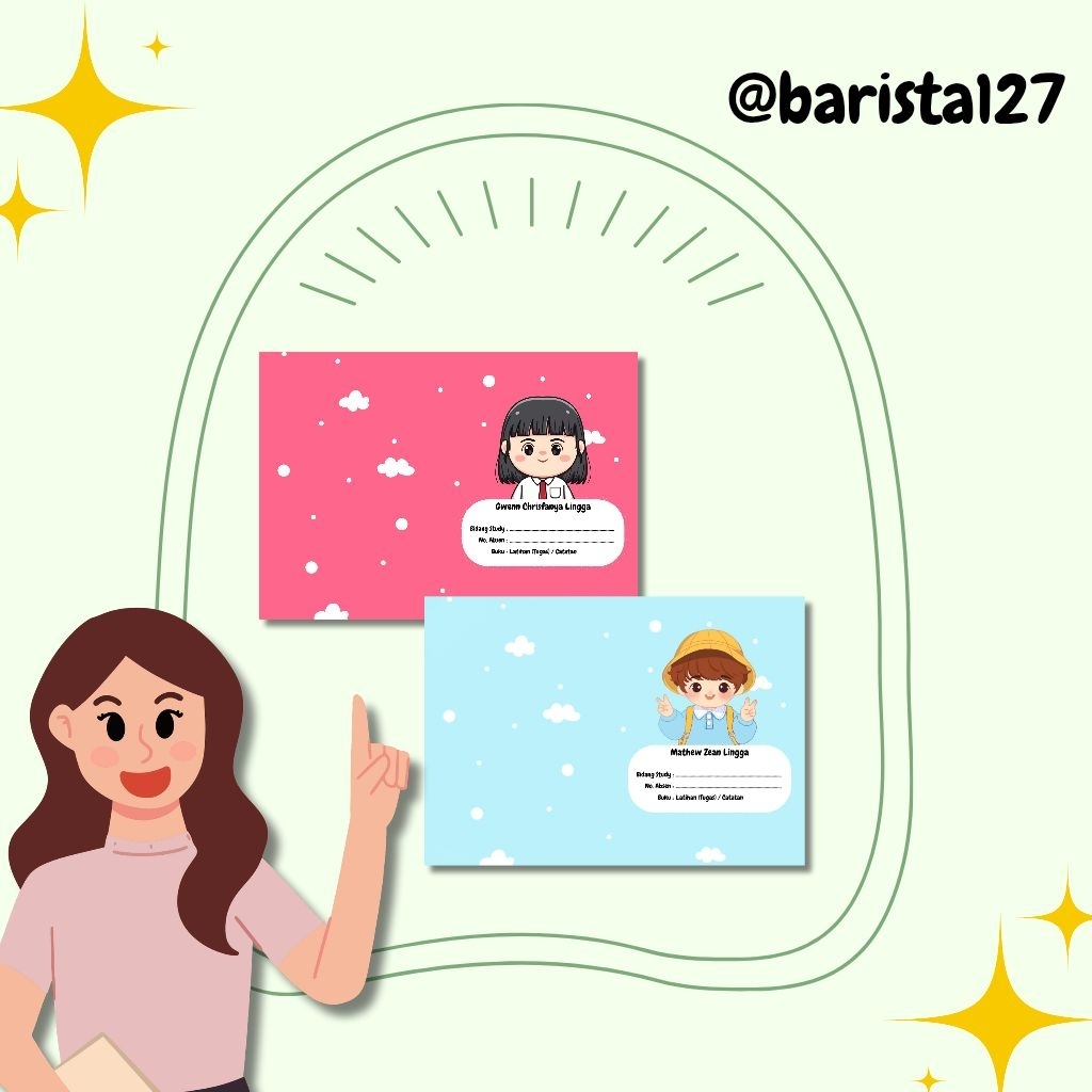 

Buku Tulis Custom Free Design Cute Aestetic Anak Sekolah SD, SMP, SMA READY