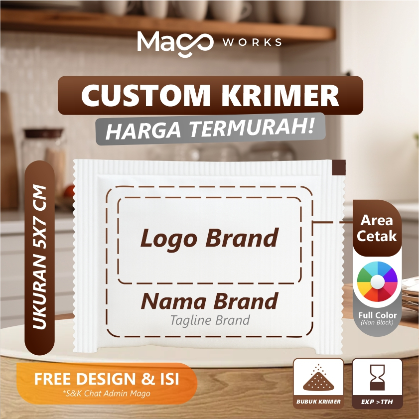 

KRIMER SACHET CUSTOM LOGO FREE DESAIN HARGA TERMURAH COCOK UNTUK KAFE/RESTO/RESORT