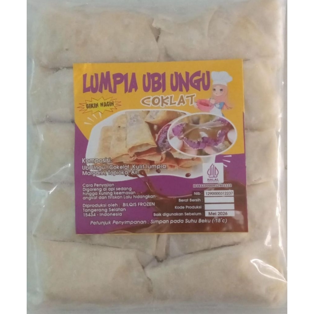Lumpia Ubi Ungu Beku Frozen isi 10