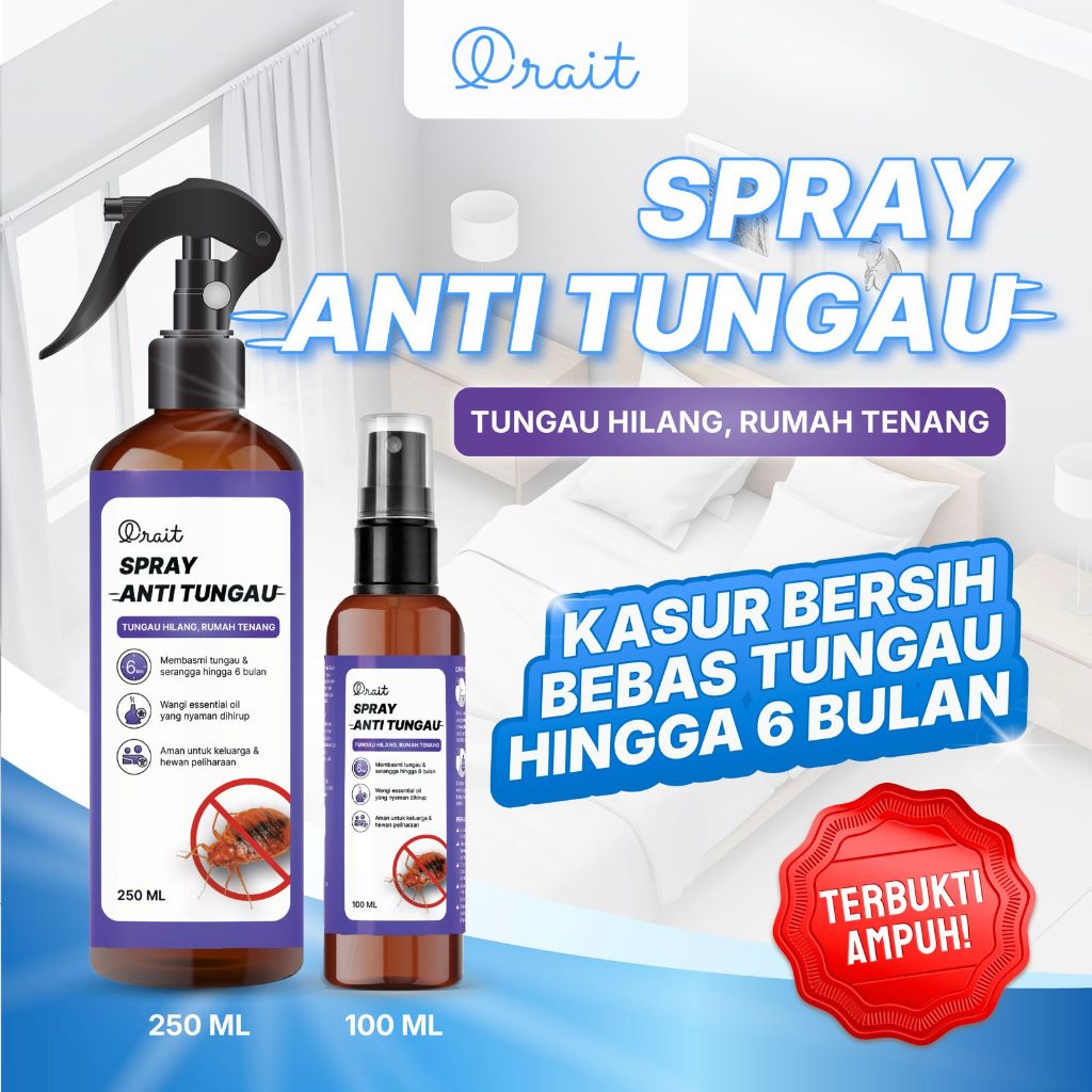 Olrait Spray Harum Anti TUNGAU Pembasmi Tungau Kasur dan Kutu Obat Tungau Racun Tungau Kasur Ampuh
