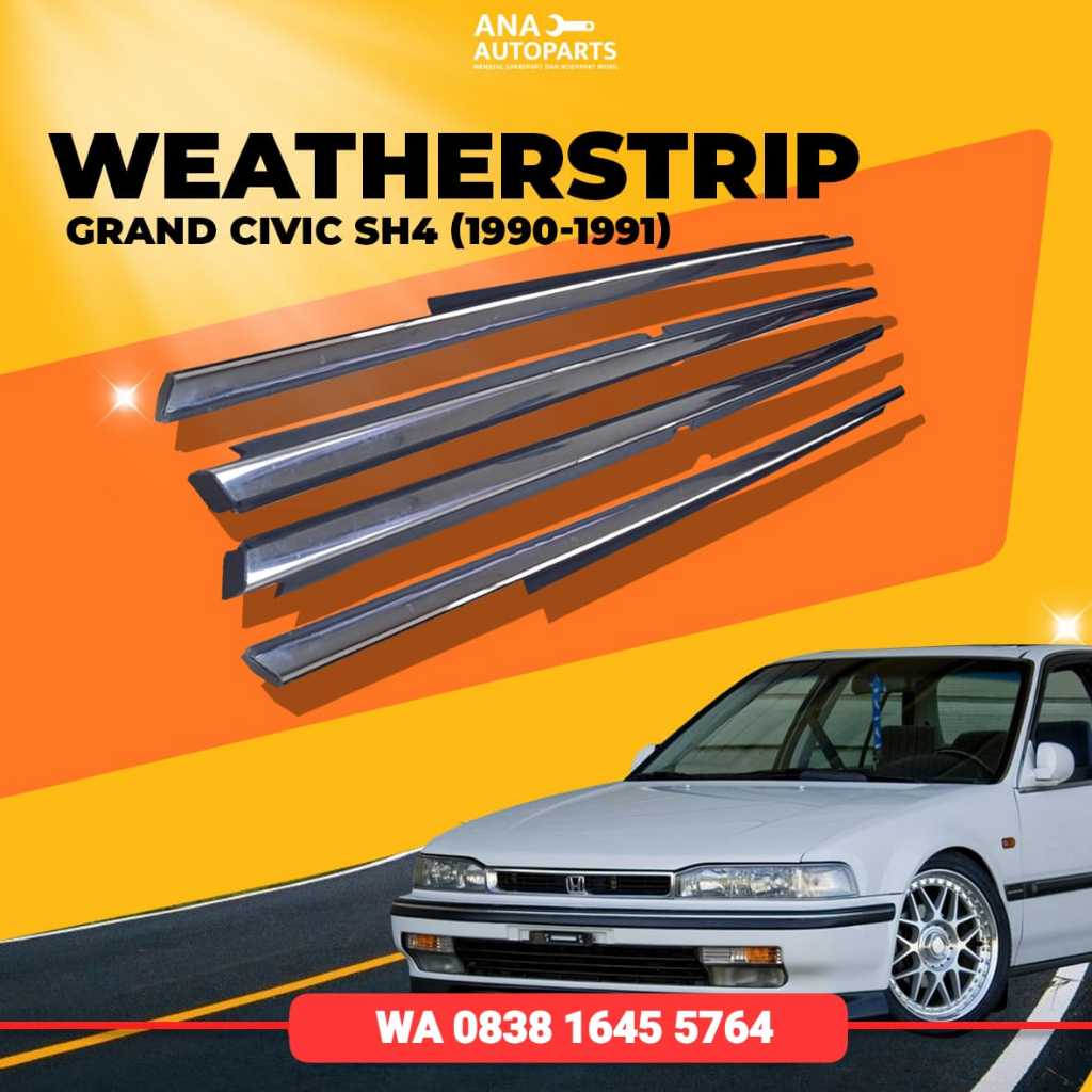 Karet pelipit kaca pintu luar honda grand civic 1990-1991