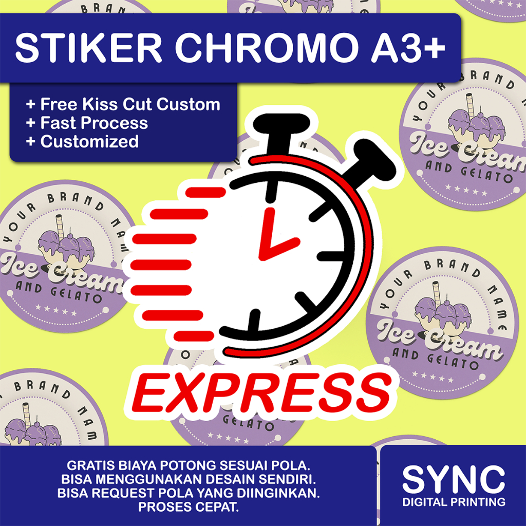 

EXPRESS Cetak Stiker Chromo A3 Plus Kiss Cut