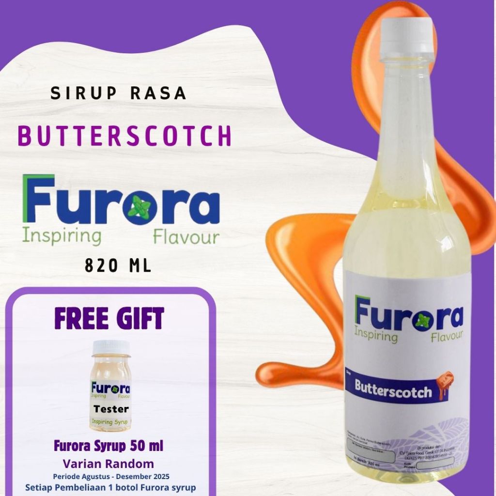 

Sirup Butterscotch - Furora Syrup 820 ml l Sirup Cafe