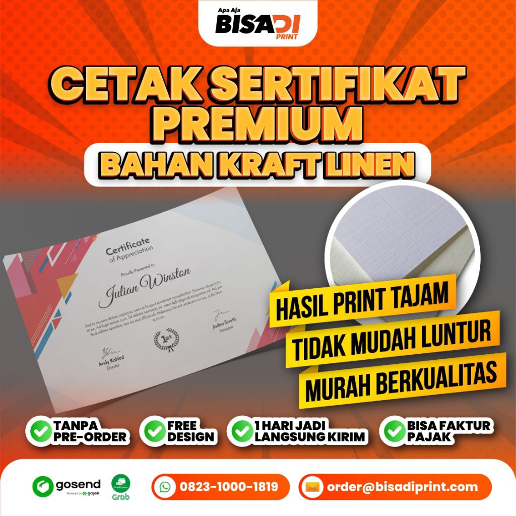 

PROMO Cetak Sertifikat Premium