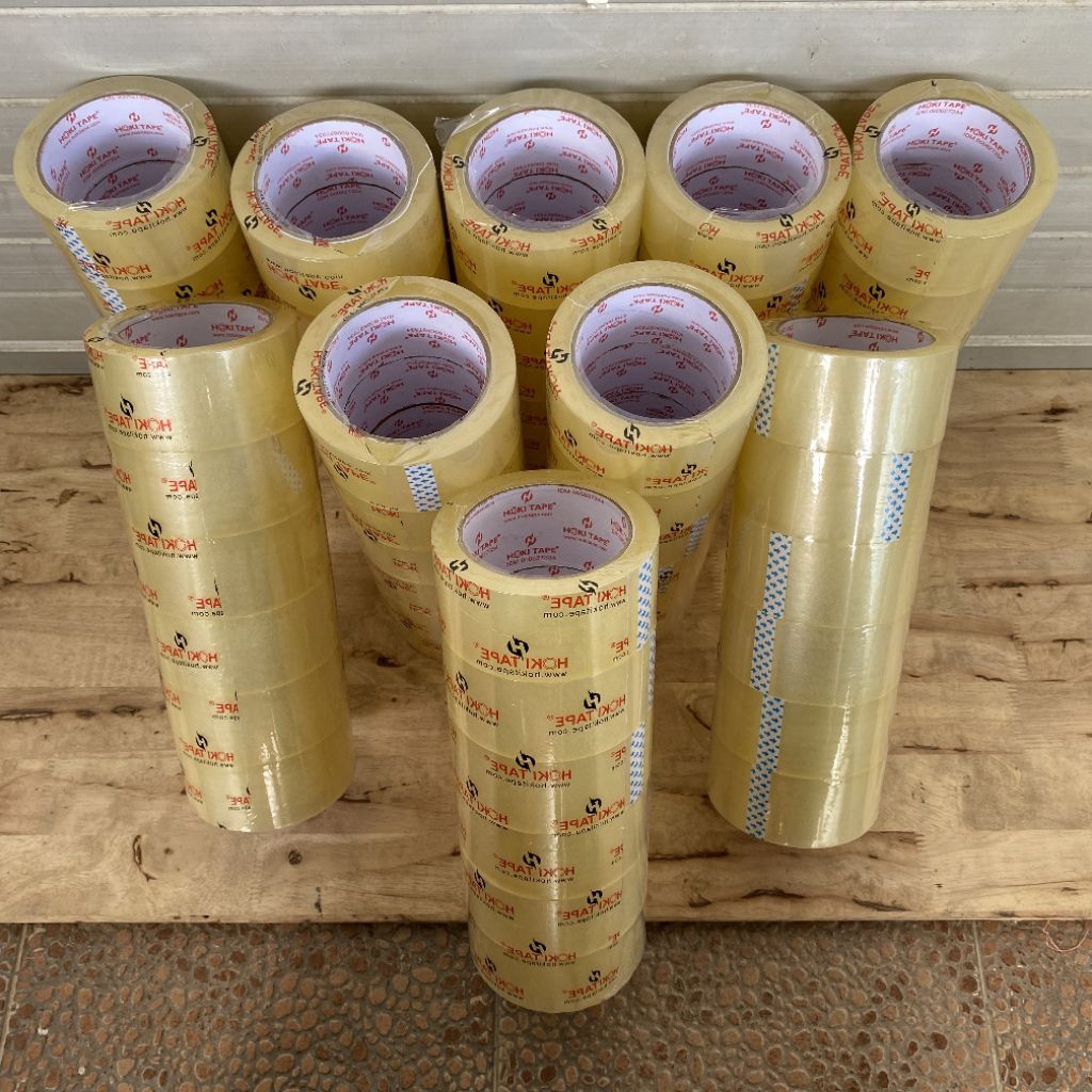 

( CO 2X lebih murah ) hoki tape 48mmx100yard (hati" brg murah dengan panjang lakban yg lebih pendek)
