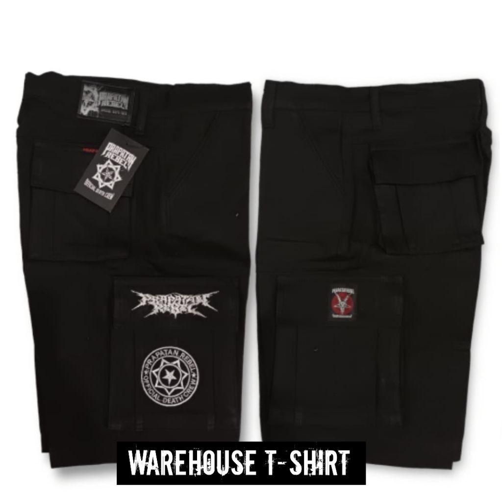 Celana Cargo Pendek Metal Original Merchandise - PRAPATAN REBEL