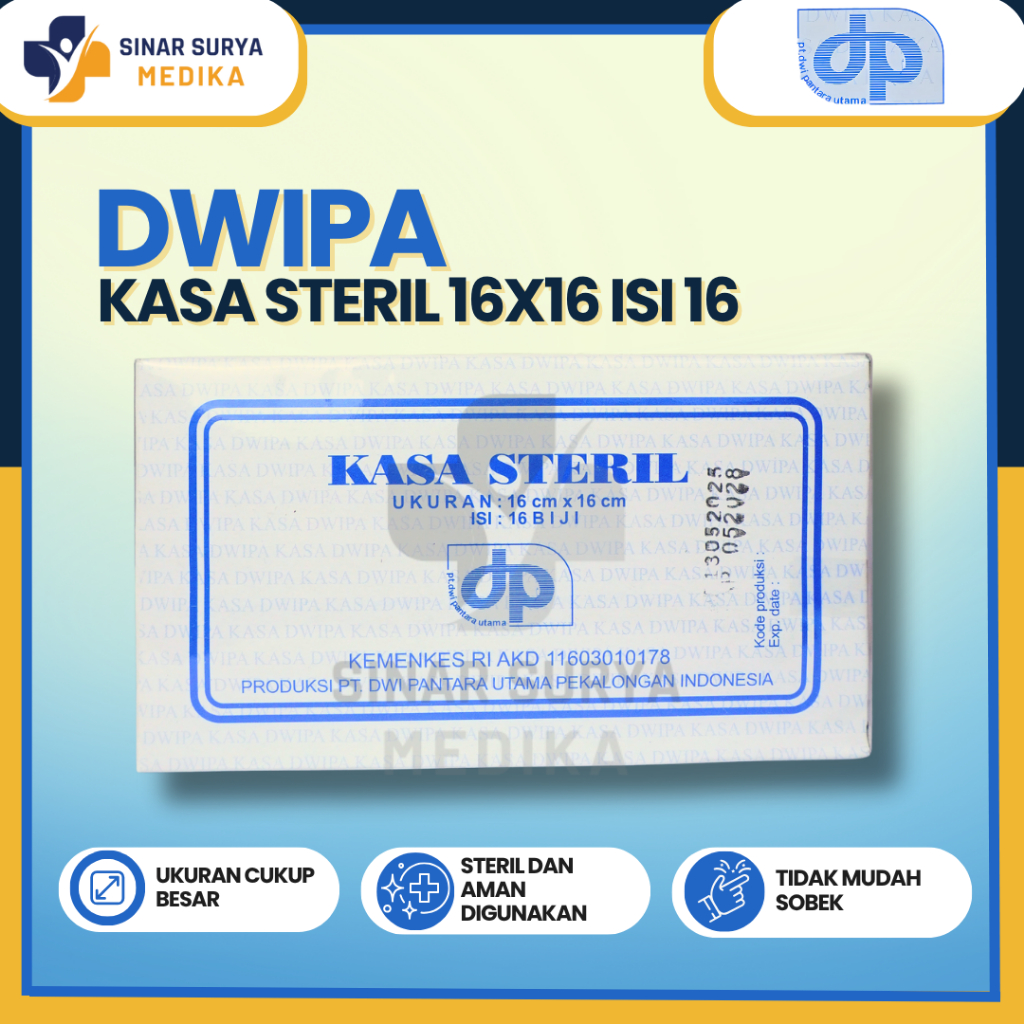 Kasa Steril DWIPA 16x16 cm / Kassa seteril / verban steril isi 16 DWIPA