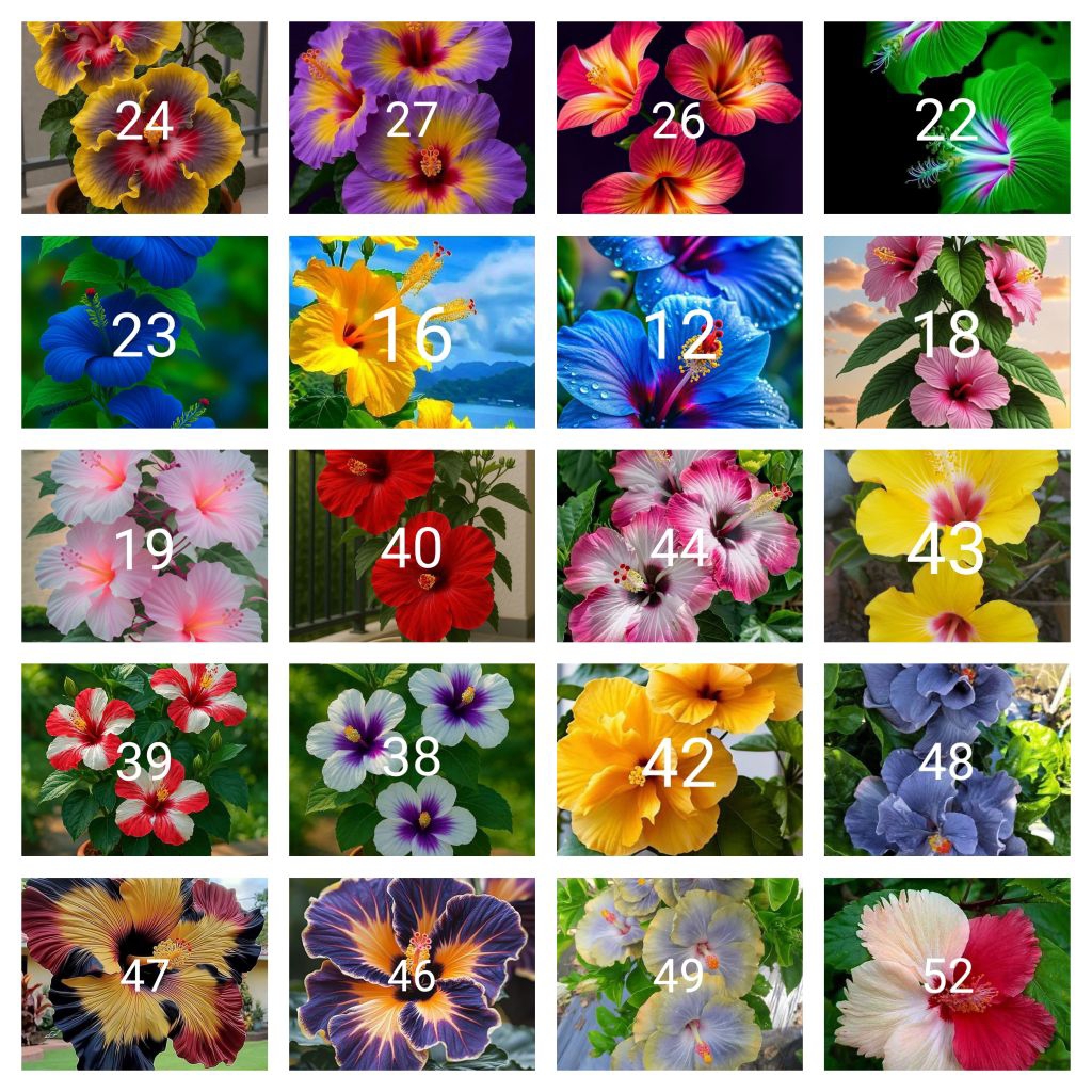 Tanaman hias paket 20 kembang sepatu jenis2x bunga