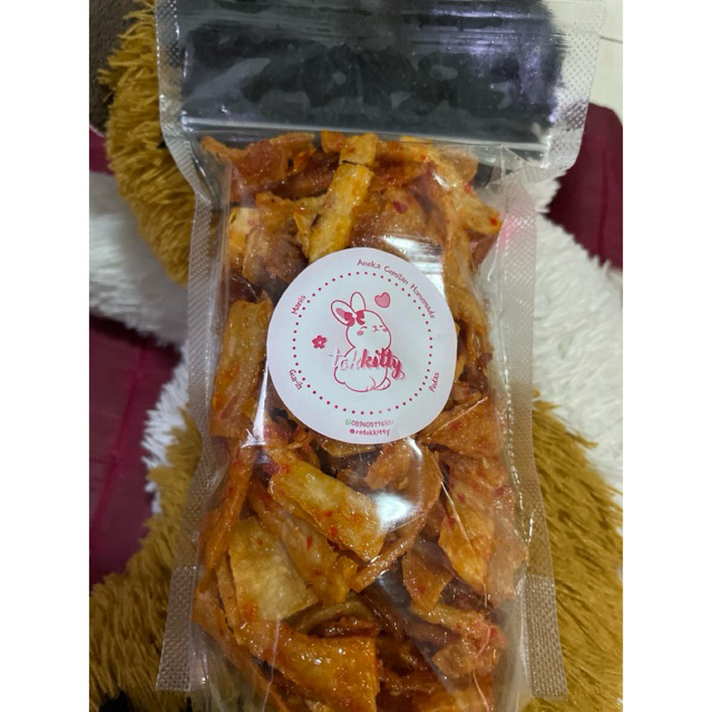 

Tokkitty (aneka cemilan homemade pedas, gurih, dan manis) Keripik Singkong Pedas Manis