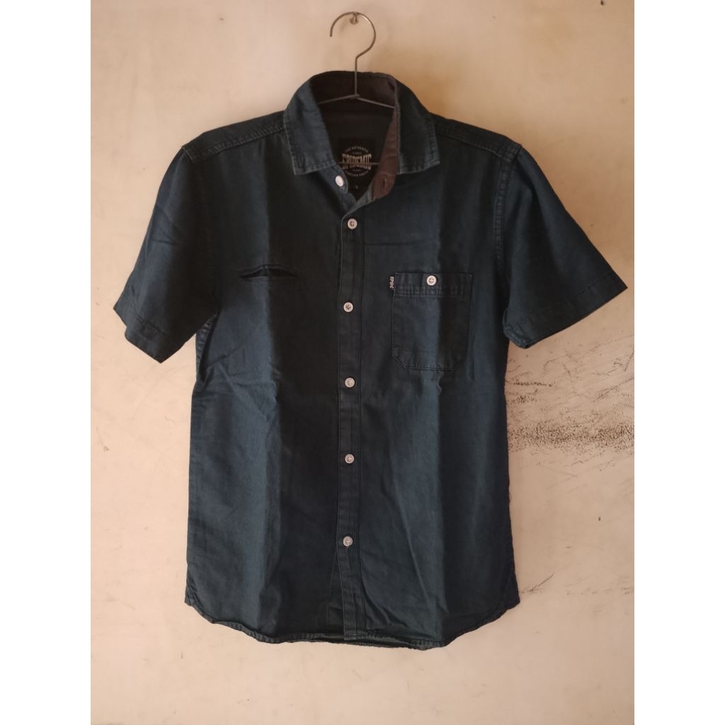 Kemeja Pendek Denim Epidemic Premium Quality Lokal