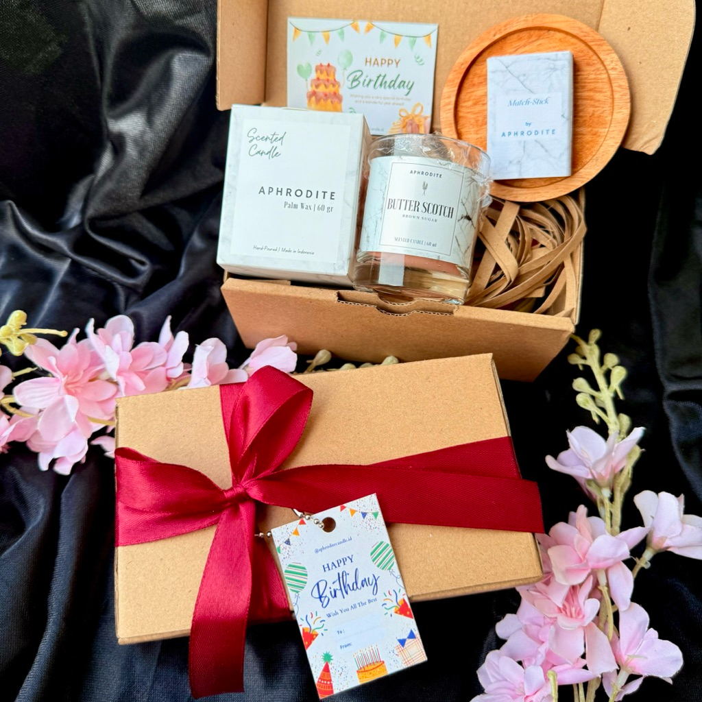 

Hampers Birthday Custom Ulang Tahun Lilin Aromaterapi - Souvenir Birthday Reed Diffuser - Kado Teman Unik - Hadiah Pacar - Gift Happy Birthday Scented Candle