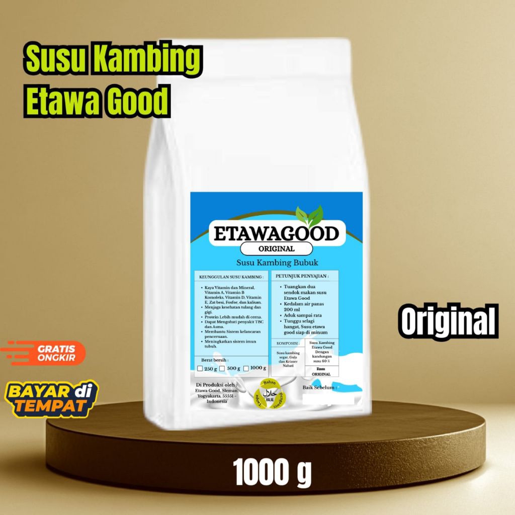 

Etawa Good - Susu Kambing Original, 1kg. Langsung Produsen Kandungan Susu 60%