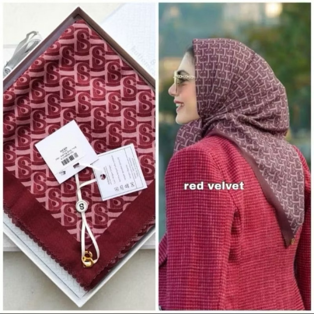 Hijab Segiempat Buttonscarves Bimu Square | Jilbab Monogram Scramble Buttonscarves