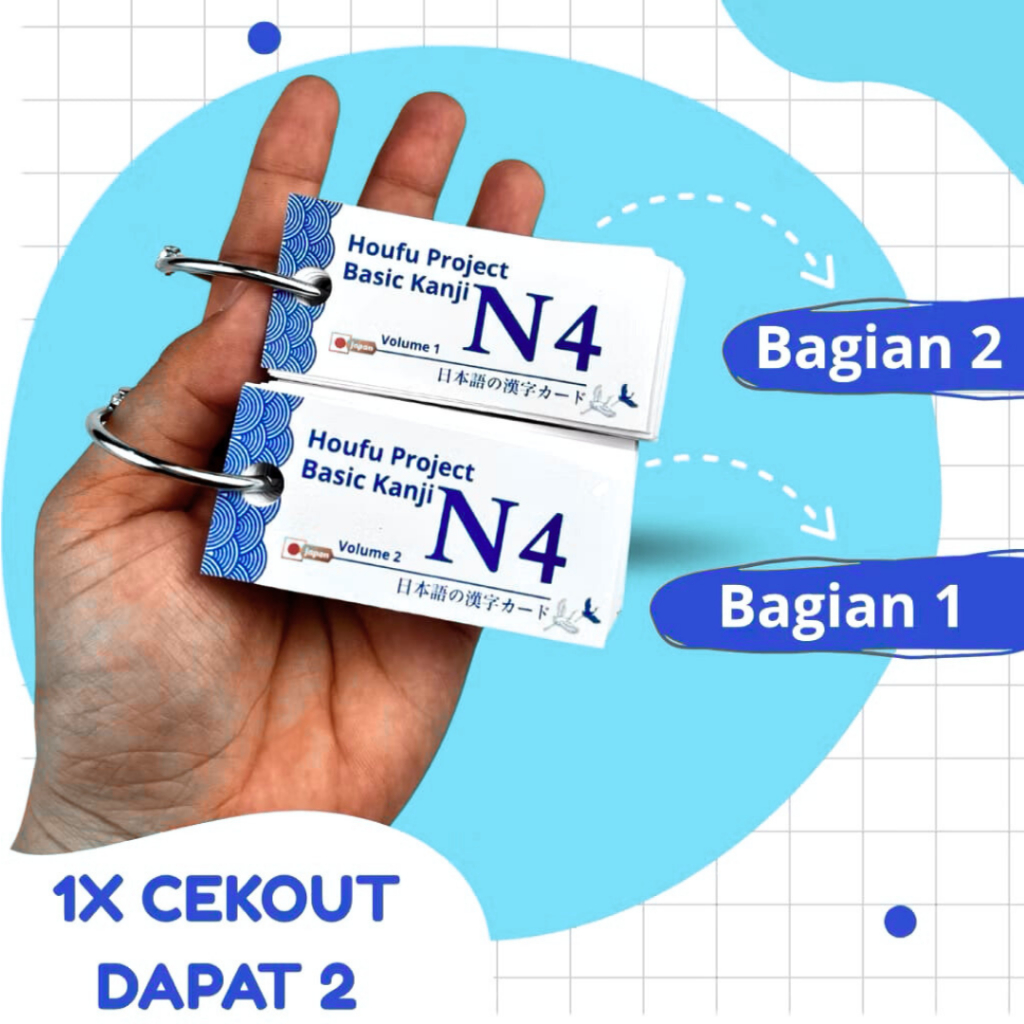 (175 KANJI BASIC N4) FLASH CARD BAHASA JEPANG