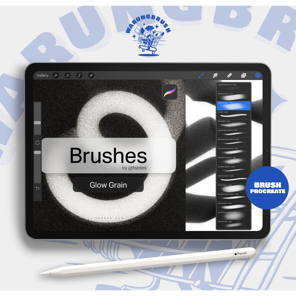 Glow Grain - Lettering & Painting Brushes for Procreate BP00596