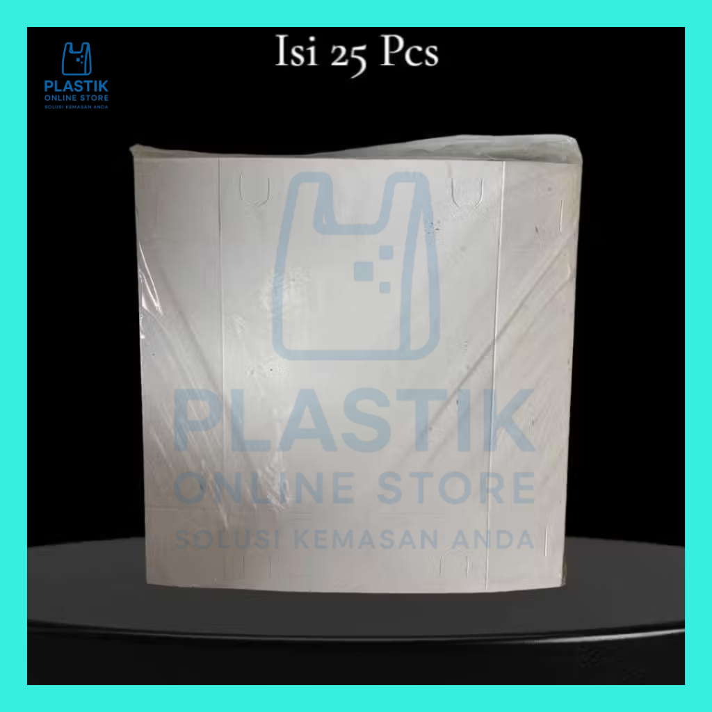 Kotak Nasi / Bolu Isi 25pcs 50pcs 100pcs Dus Putih Polos Tutup Pisah Box Makan Kue Ukuran 20x20