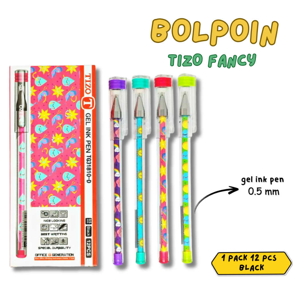 

(PACK) BOLPOIN GEL TIZO 0.5MM BLACK
