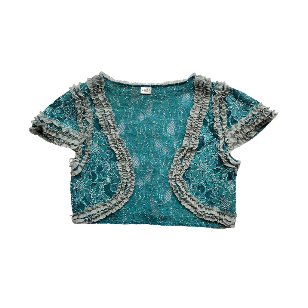 Axes Femme mori vintage sheer lace top bolero ⊱༉ outer vest gothic fairycore y2k goth shabby mini co