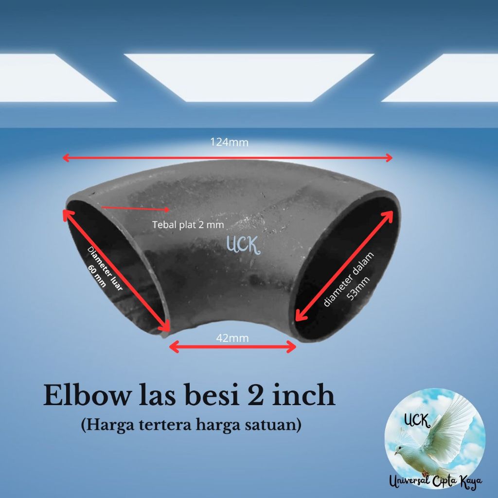 Elbow Las Besi 2  inch  Pipa Las / Elbo Lbow Keni Knee Pipa Las Knee Penyambung Pipa Besi 2  inch