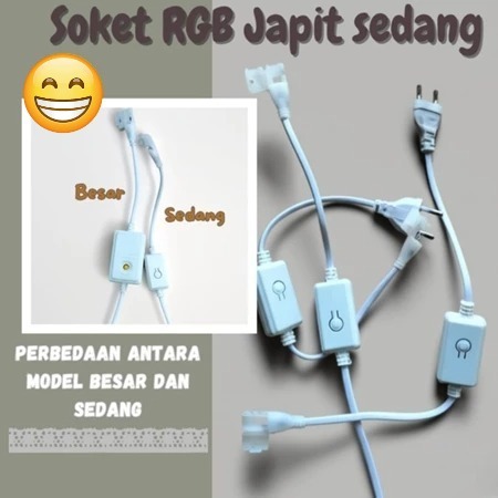 RGB JEPIT Socket RGB Model Japit Lampu Led Strip Selang Adaptor Kedip Model Jepit 5050 2835 TERMURAH
