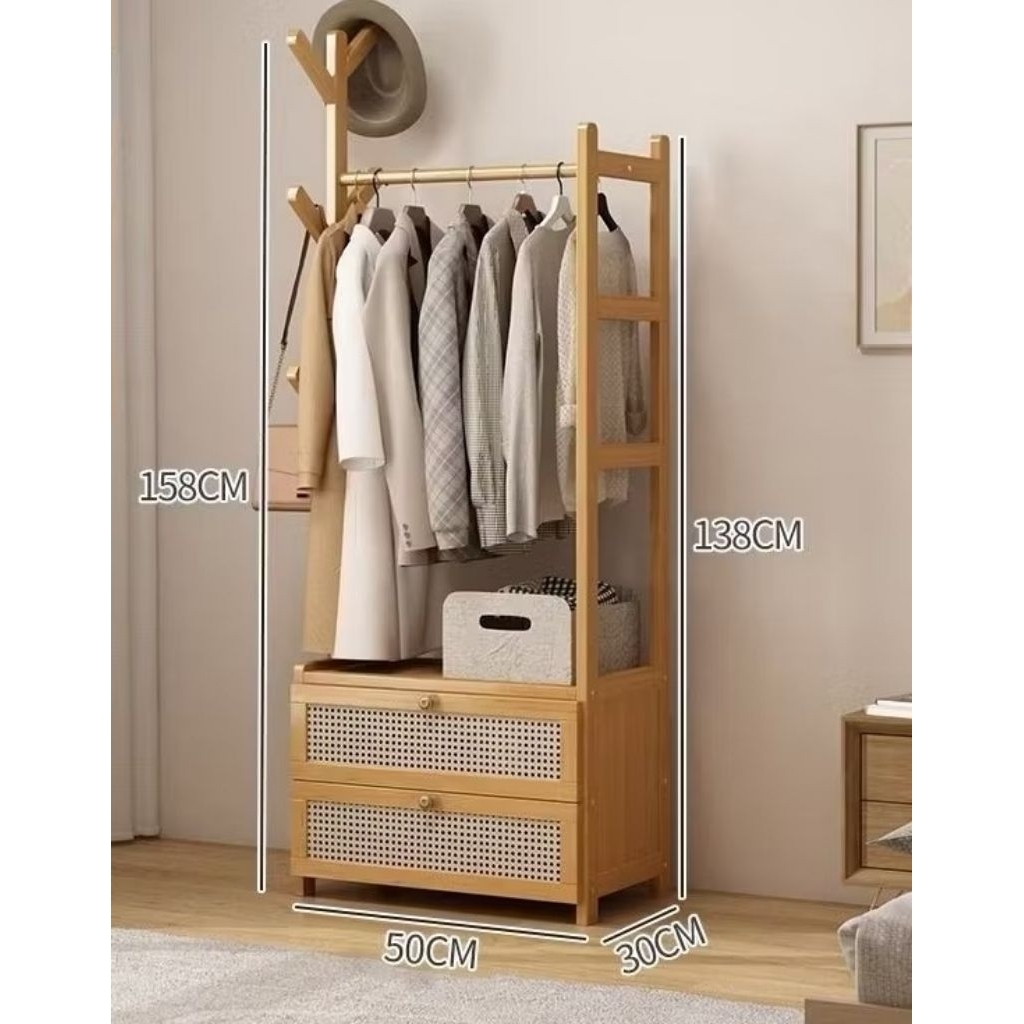 LEMARI ROTAN / lemari baju retro minimalis kayu jati kekinian murah