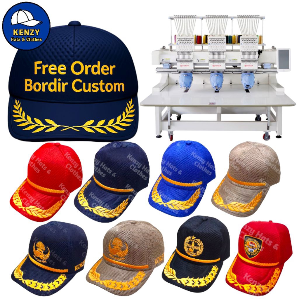 CUSTOM BORDIR /TOPI DOUBLEMES CUSTOM /TOPI PADI KAPAS POLOS /TOPI PEJABAT ASN/TOPI ABDI NEGARA/TOPI 