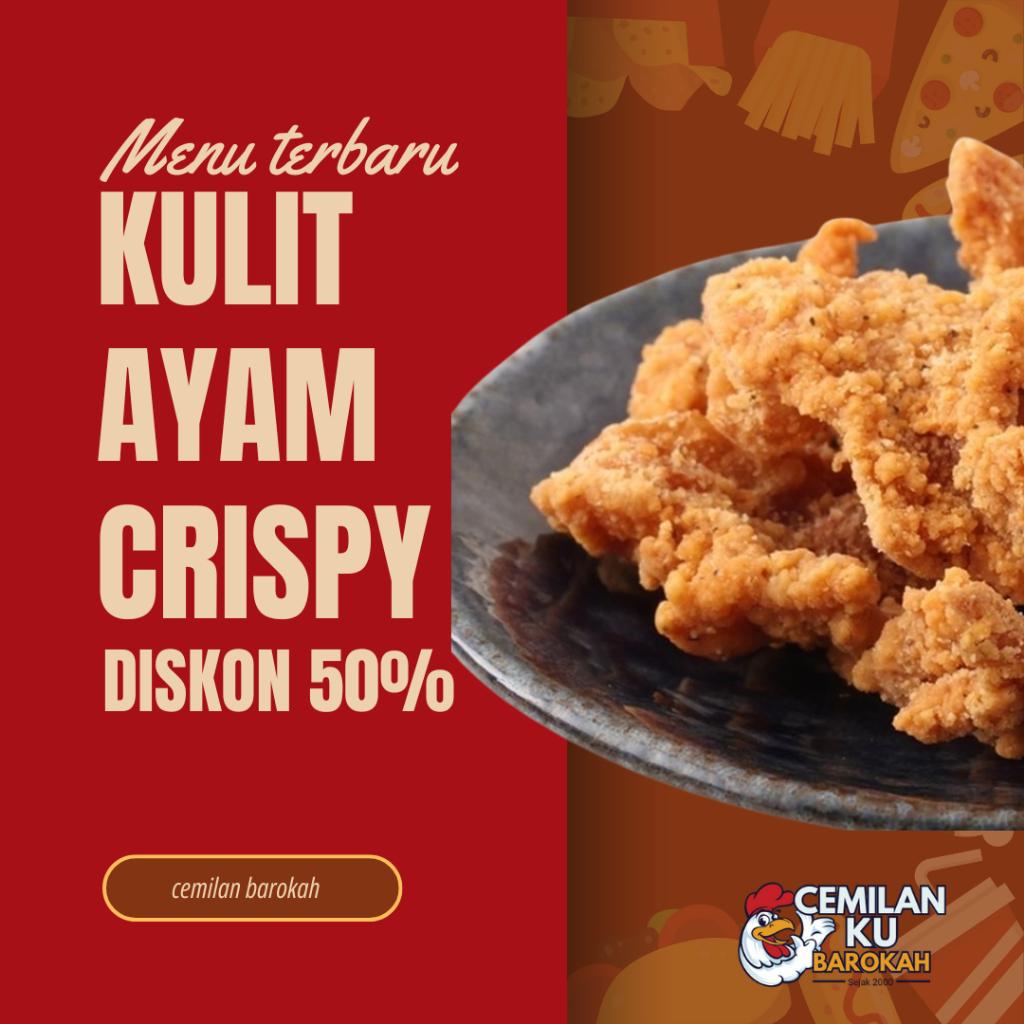 

Kulit Ayam Crispy 1KG - 250g Original Gurih Dan Pedas Daun Jeruk