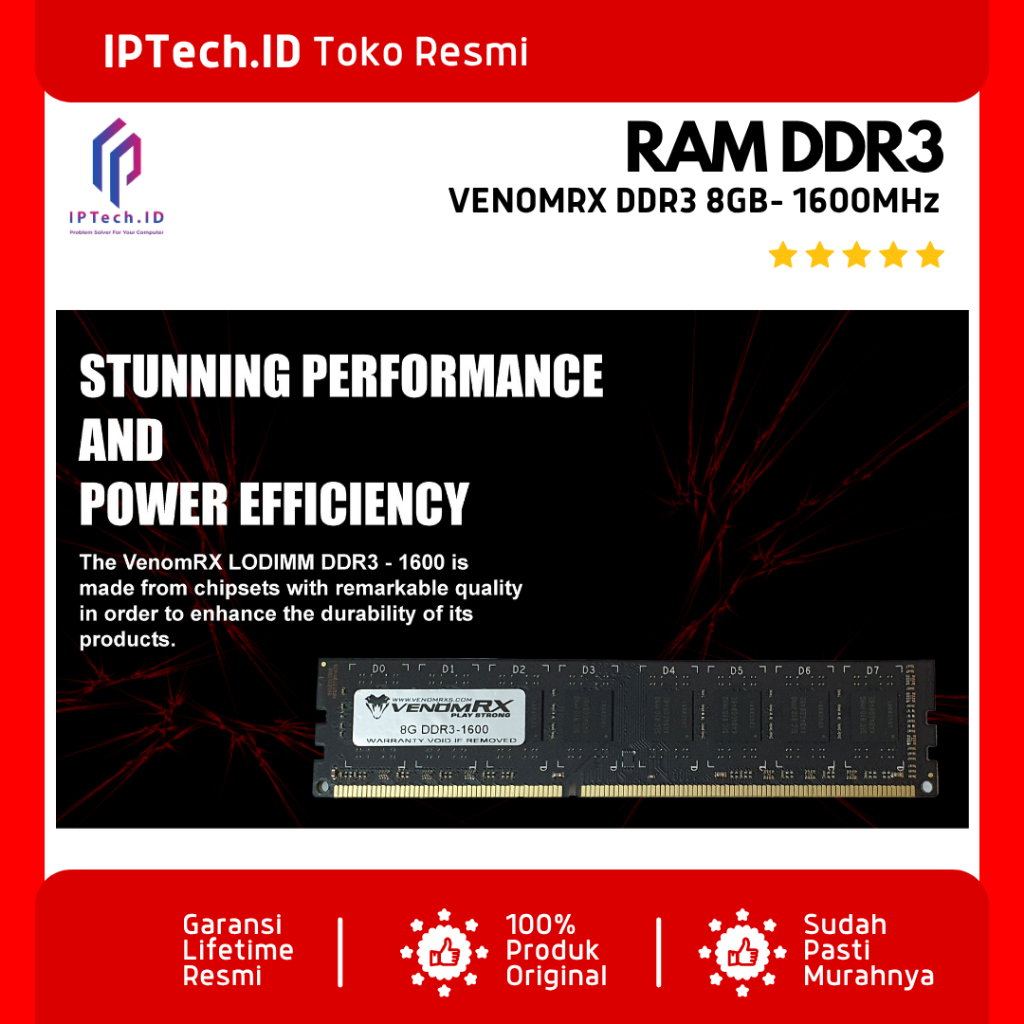 RAM PC VenomRX DDR3 8GB - 1600MHz LODIMM