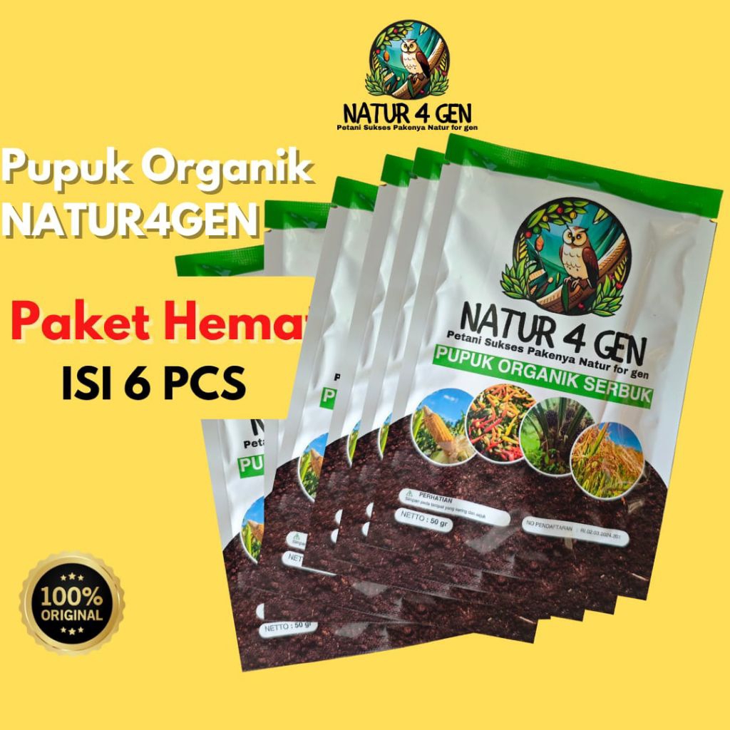 6 Pcs Bio organik NATUR4GEN ORI PAKET HEMAT bisa COD naturagen serbuk naturagen pupuk padi naturagen