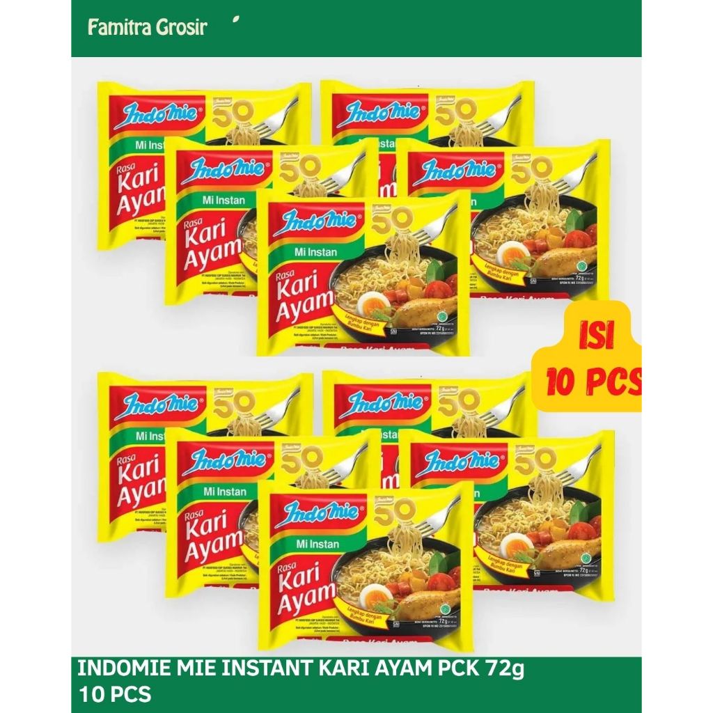 

PAKET INDOMIE MIE INSTANT KARI AYAM 10 PCS
