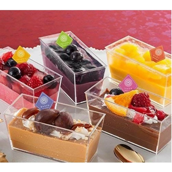 1 pc Jelly Cup / Gelas Puding Persegi Panjang / Cup Puding / Akrilik /Gelas Puding/Cup Sauce/Gelas P