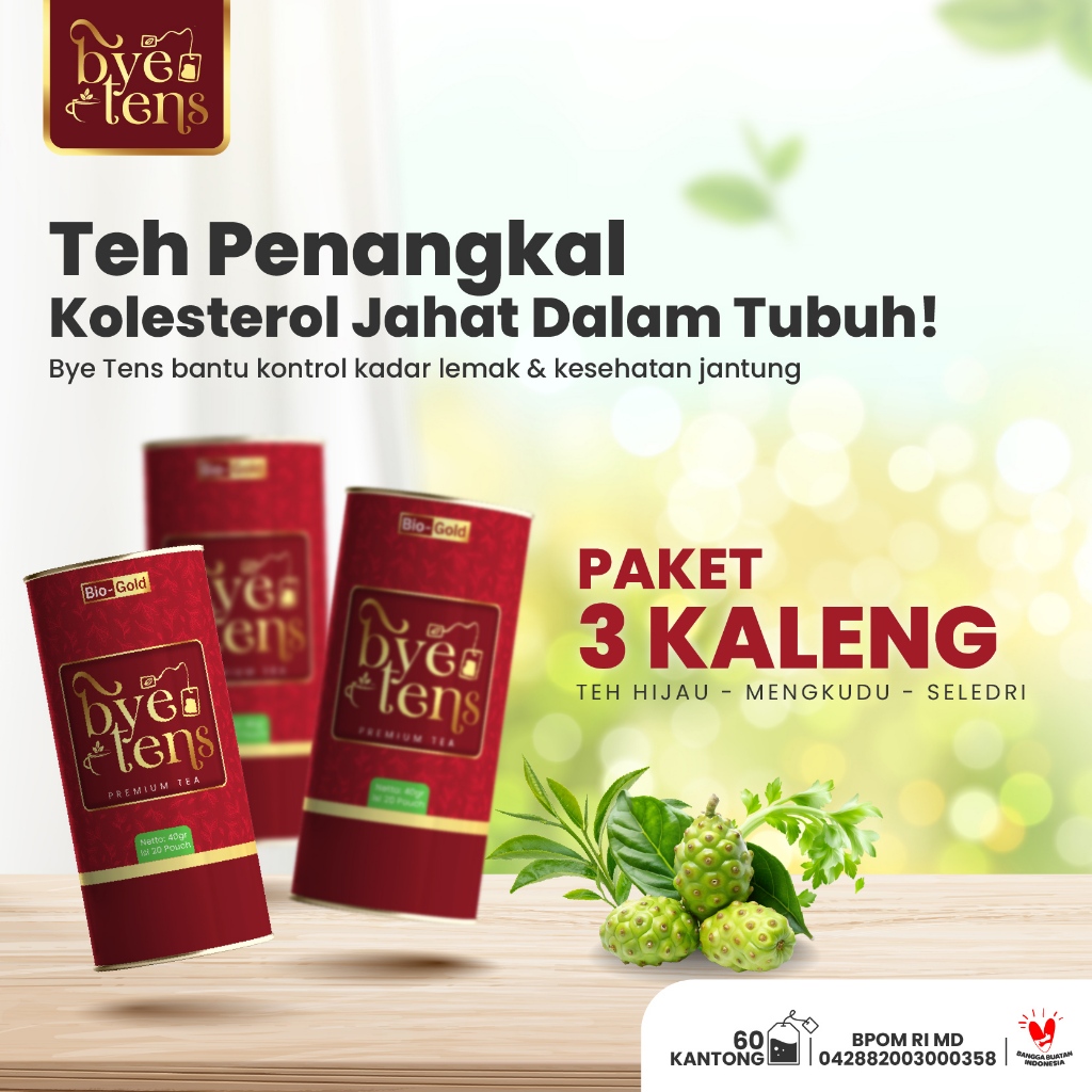 

Bye Tens Premium Tea - Teh Rempah Alami untuk Turunkan Kadar Kolesterol & Asam Urat | BPOM & Halal