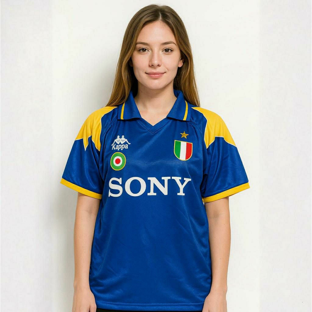 JERSEY RETRO JUVENTUS 1995-1996 AWAY FULLPRINTING FREE NAMESET BAHAN ADEM BEST SELLER
