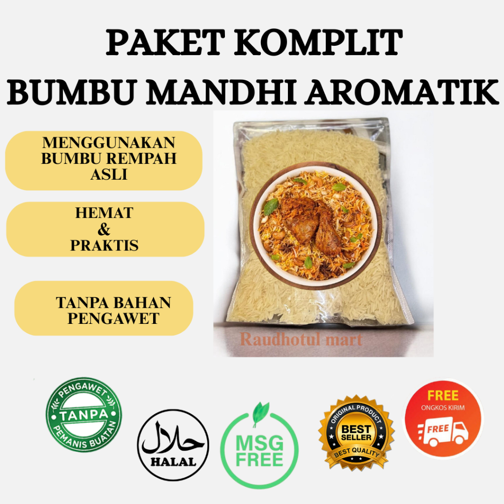 

Beras Basmati 1Kilo Gratis Bumbu Rempah Mandi Kering Aromatik