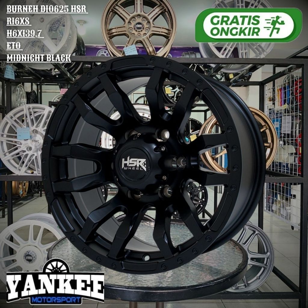 Pelek Mobil Ring 16 R16 HSR BURNEH D10625 Lubang baut 6 PCD 139,7 untuk PANTHER,TRITON,BLAZER