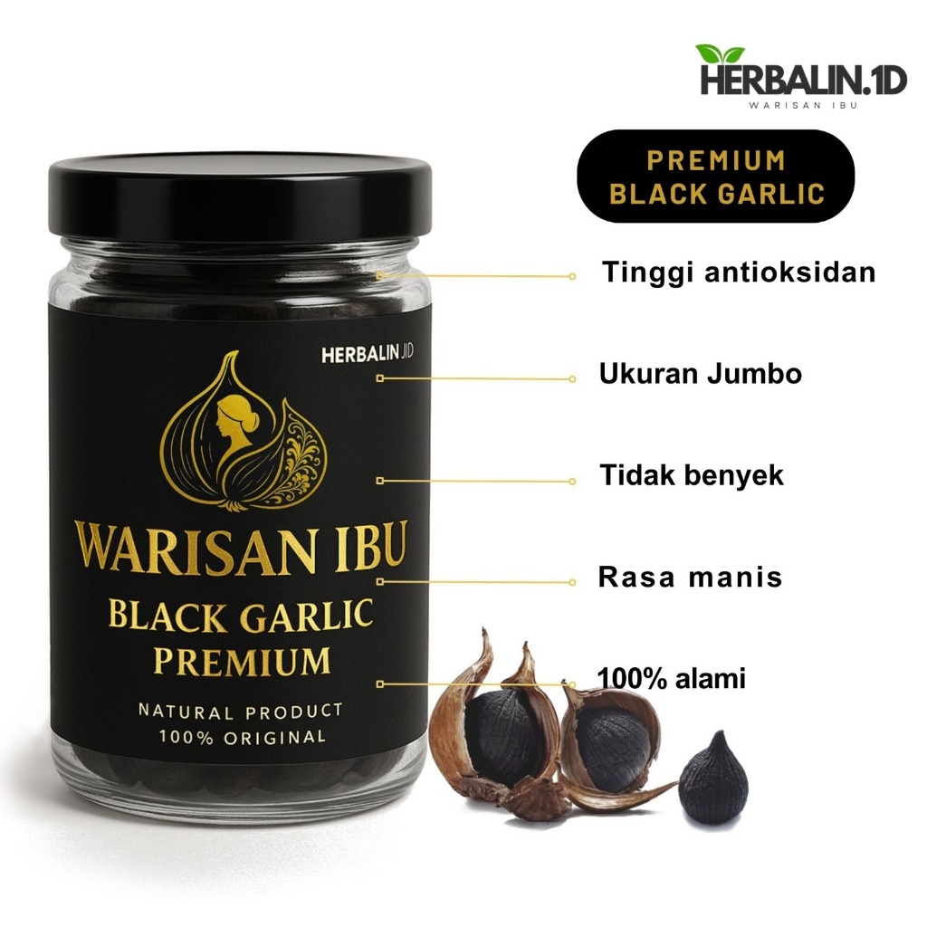 

Black Garlic / Bawang Hitam Tunggal Bawang Permentasi Bawang Herbal